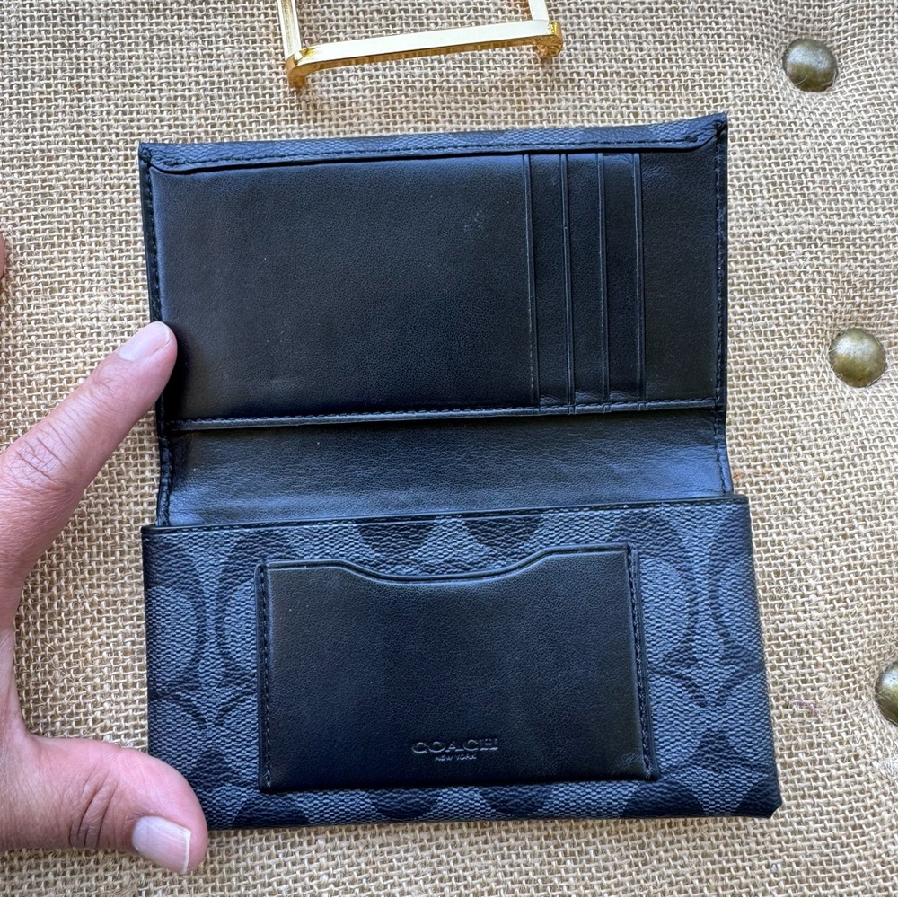 Coach Unisex Tech Phone Black and Gray  Card Holder